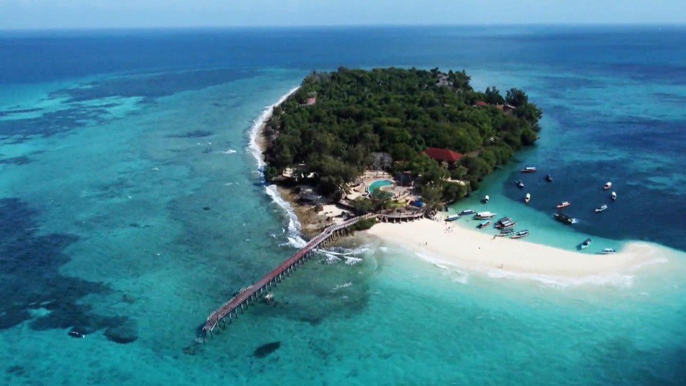 Ilha do arquipélago de Zanzibar, na costa da Tanzânia, na África — Foto: Globo Repórter 