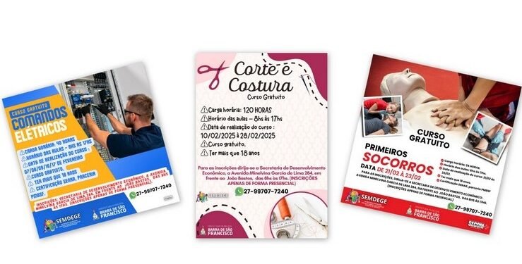 Prefeitura de Barra de São Francisco abre inscrição para cursos gratuitos; saiba como se inscrever