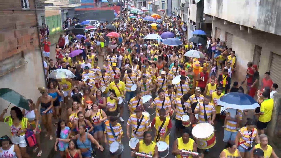 Bloco de carnaval em 2024 no Espírito Santo — Foto: Reprodução/TV Gazeta