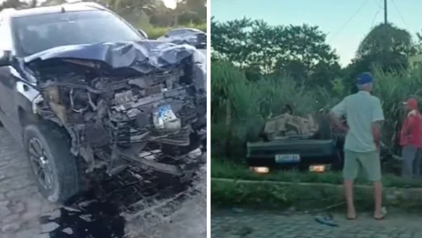 Carro capota após bater em outro veículo e motorista morre na BR 101, em Sooretama