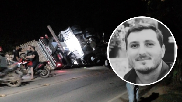 ES: motorista de caminhão que tombou em cima de moto e matou homem é solto após fiança