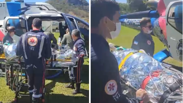Idoso é socorrido de helicóptero após sofrer queimaduras com álcool em Ecoporanga