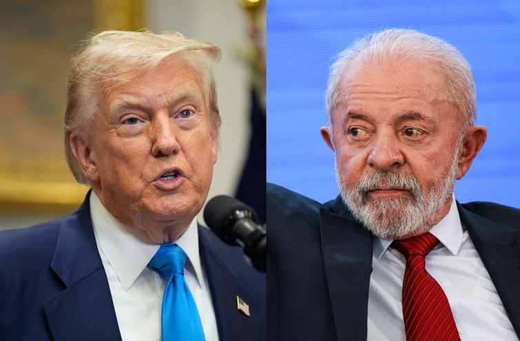 Donald Trump e Lula. Photo by Reuter/Yuri Gripas e Marcelo Camargo/Agência Brasil Luiz Inácio Lula da Silva