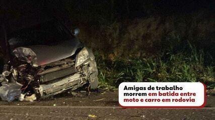 Amigas de trabalho morrem em batida entre moto e carro em rodovia no ES