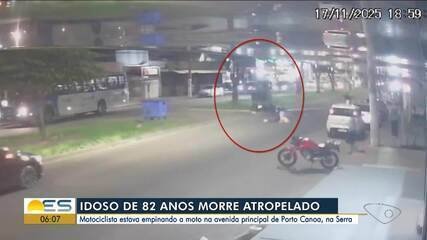 Idoso morre atropelado por motociclista que empinava moto na Serra