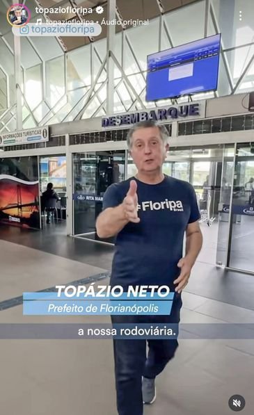 São Paulo (SP), 07/11/2025 – Prefeito de Florianópolis faz controle da entrada de pessoas na cidade. Frame topaziofloripa/instagram