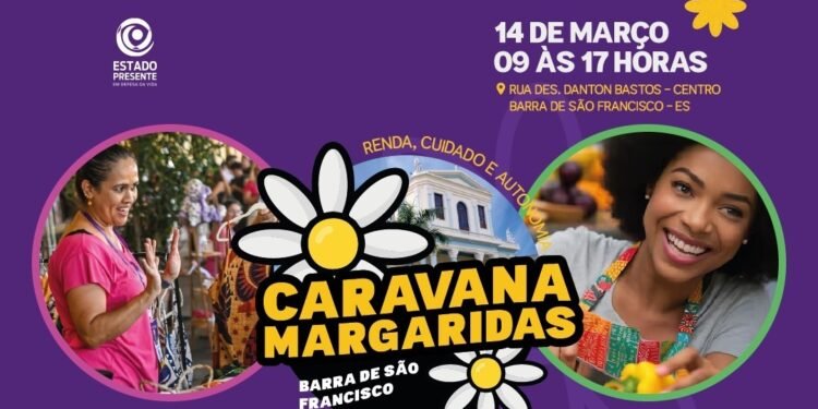 Caravana Margaridas oferece serviços gratuitos, oficinas e atrações culturais para mulheres em Barra de São Francisco